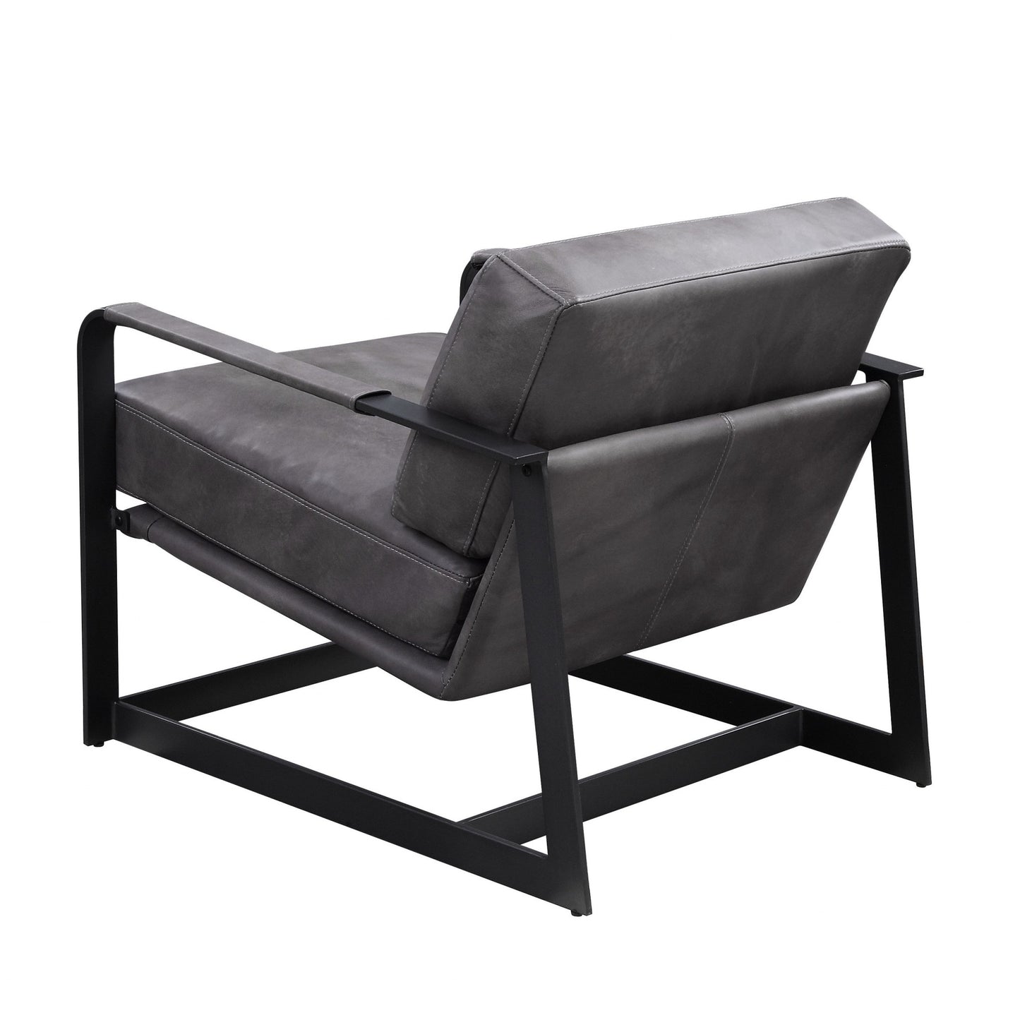 The Slate – Gray & Steel Blue Top Grain Leather Arm Chair