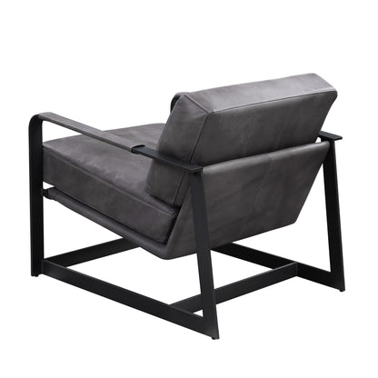 The Slate – Gray & Steel Blue Top Grain Leather Arm Chair