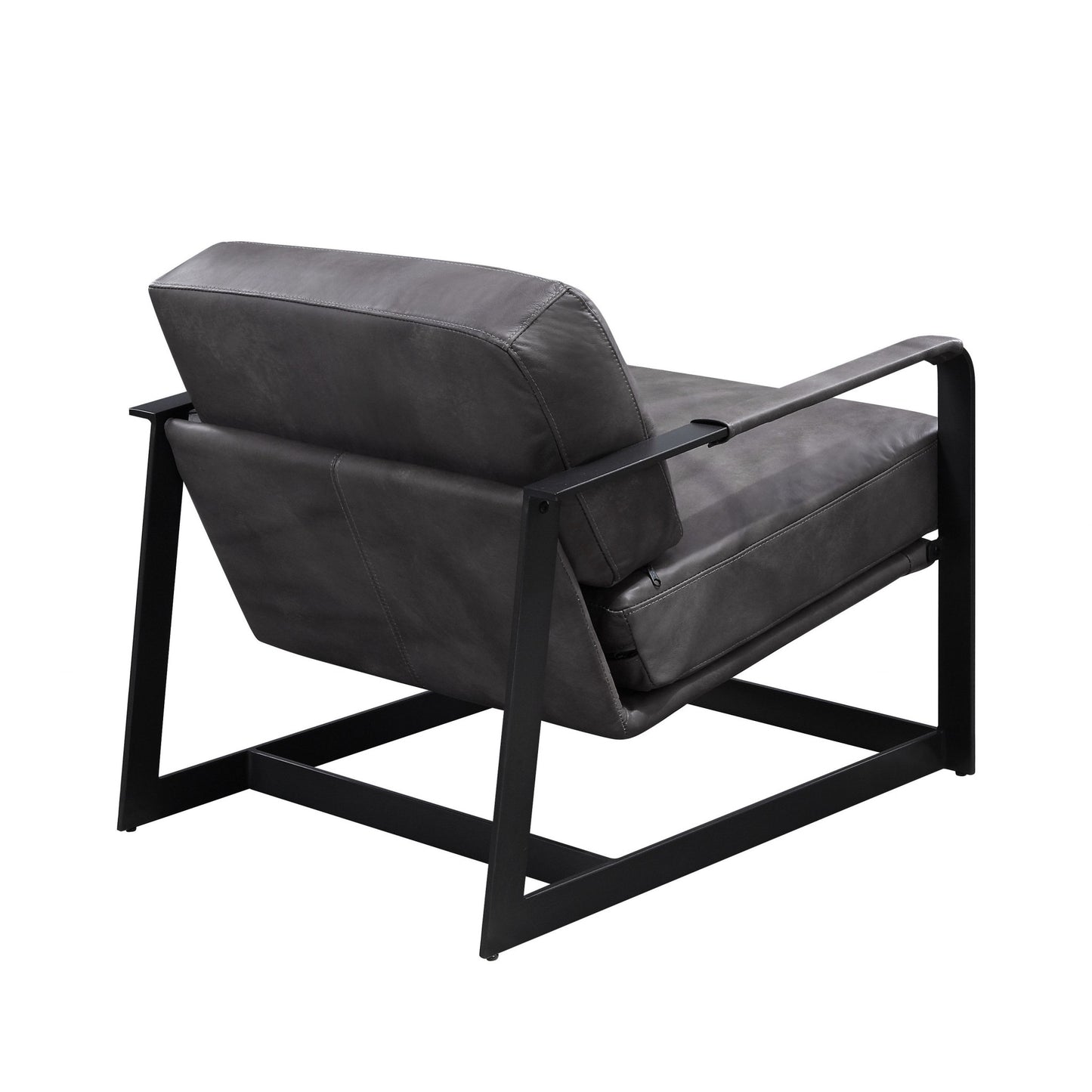 The Slate – Gray & Steel Blue Top Grain Leather Arm Chair