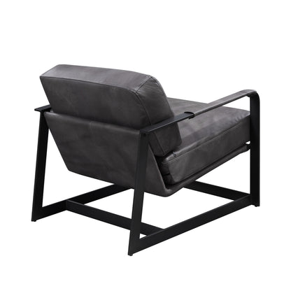 The Slate – Gray & Steel Blue Top Grain Leather Arm Chair