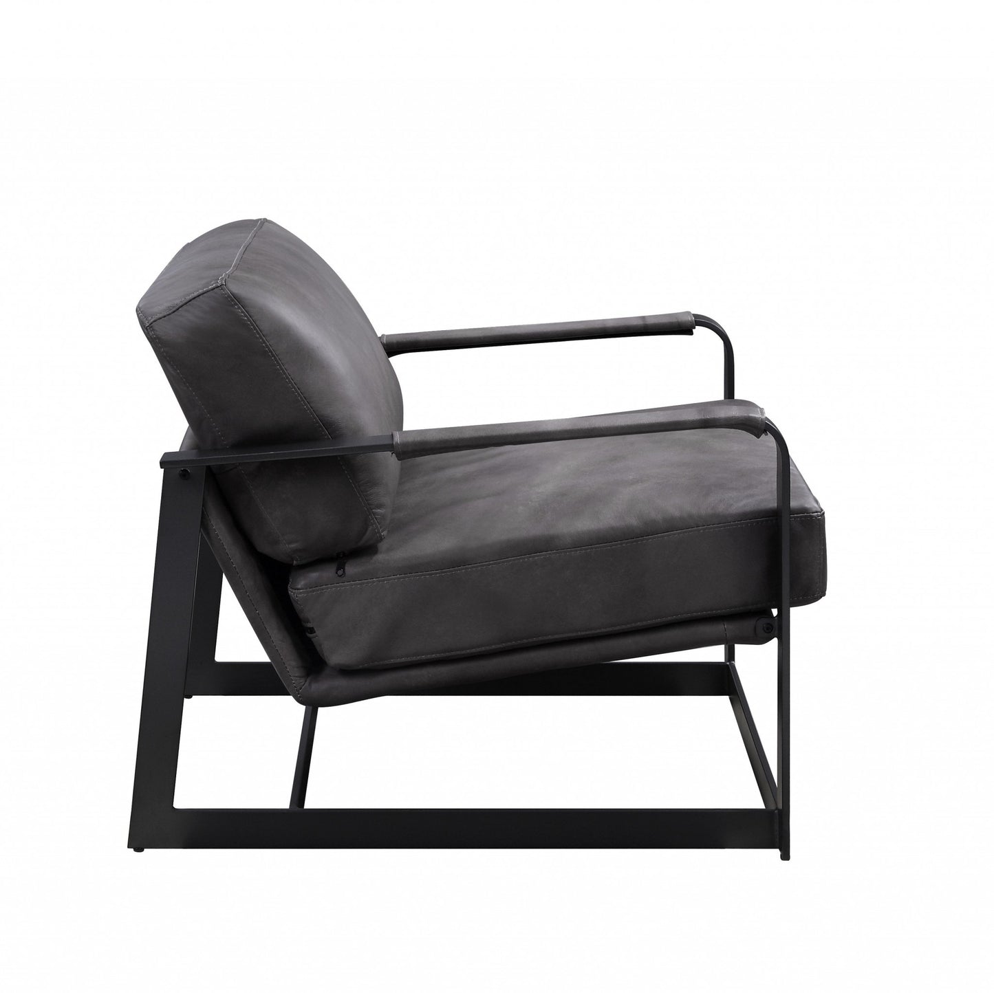 The Slate – Gray & Steel Blue Top Grain Leather Arm Chair