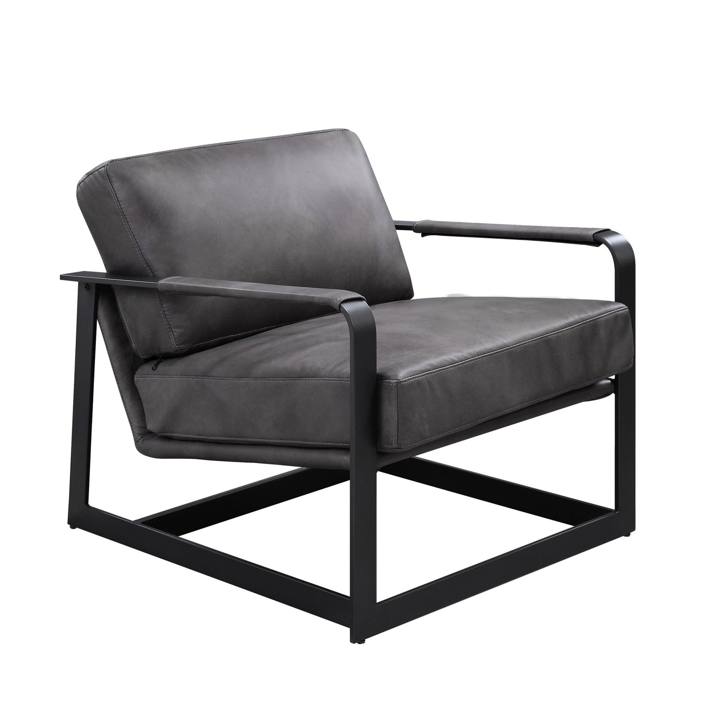 The Slate – Gray & Steel Blue Top Grain Leather Arm Chair