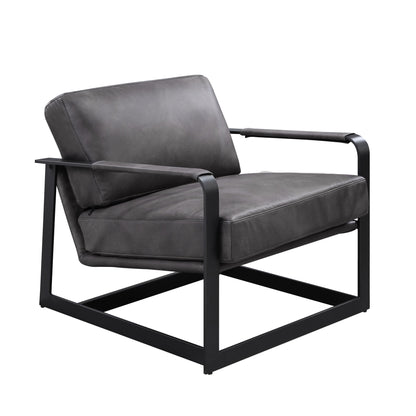 The Slate – Gray & Steel Blue Top Grain Leather Arm Chair