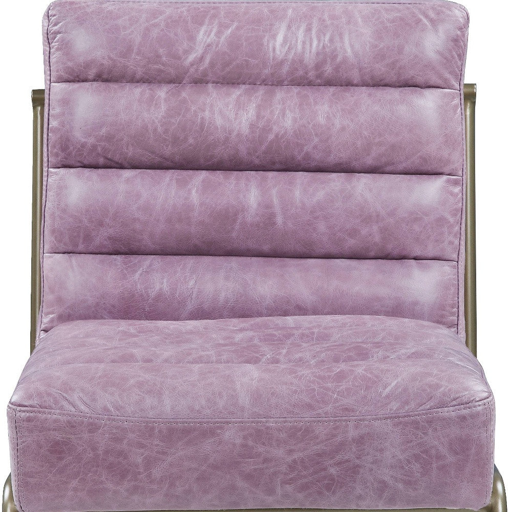 The Aveline – Wisteria & Steel Blue Top Grain Leather Ikat Side Chair