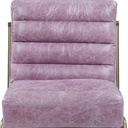 The Aveline – Wisteria & Steel Blue Top Grain Leather Ikat Side Chair