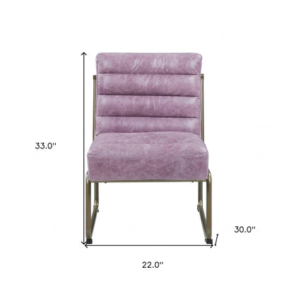 The Aveline – Wisteria & Steel Blue Top Grain Leather Ikat Side Chair