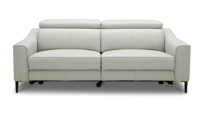 The Draven – Gray Leather Power Reclining Sofa
