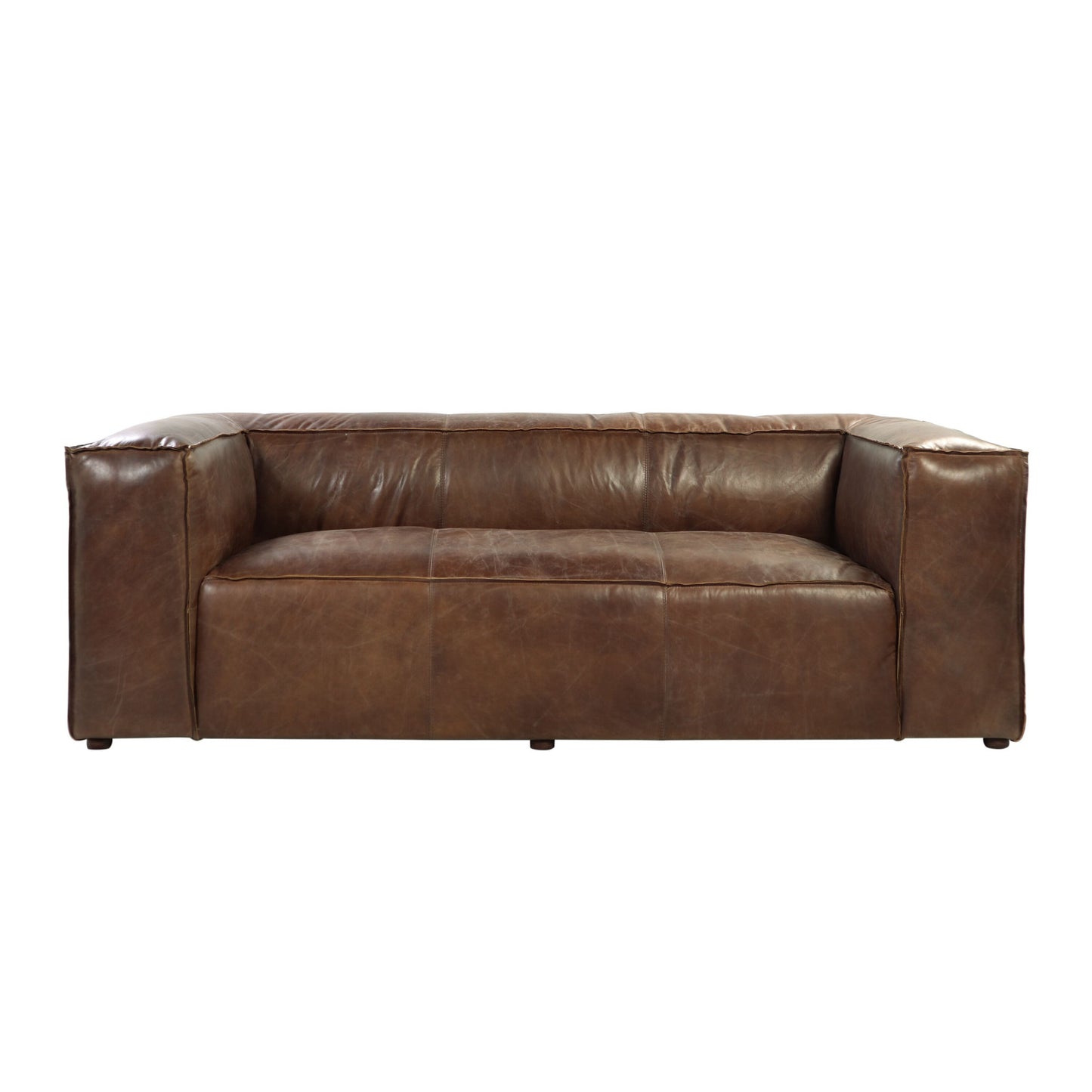 The Harrington – Brown Top Grain Leather Sofa with Black Legs