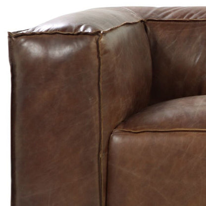 The Harrington – Brown Top Grain Leather Sofa with Black Legs