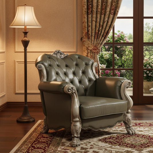 The Sloane – Champagne Faux Leather Arm Chair