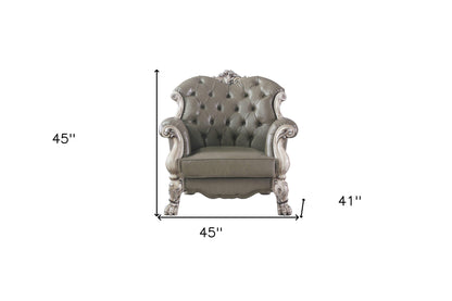 The Sloane – Champagne Faux Leather Arm Chair
