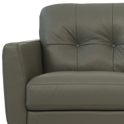 The Rowan – Green Leather Sofa with Black Legs
