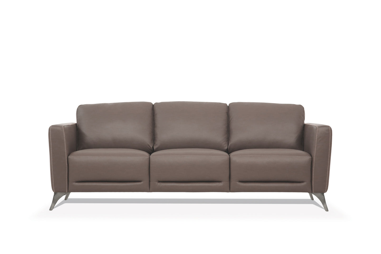 The Belmont – Taupe Leather Sofa with Black Legs