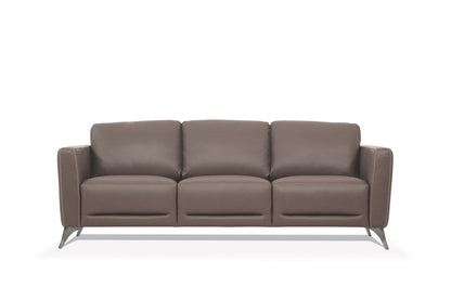 The Belmont – Taupe Leather Sofa with Black Legs
