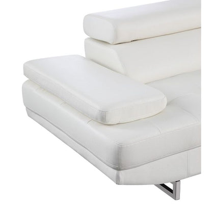The Alessio – White Leather Left-Arm Facing Chaise Sectional