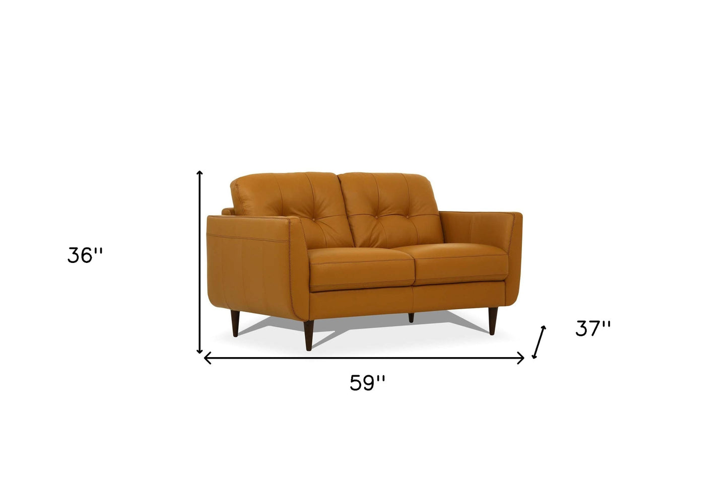 The Harrison – Camel & Brown Genuine Leather Loveseat