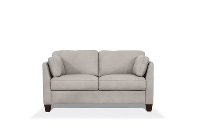 The Alderwick – Off-White & Brown Genuine Leather Loveseat
