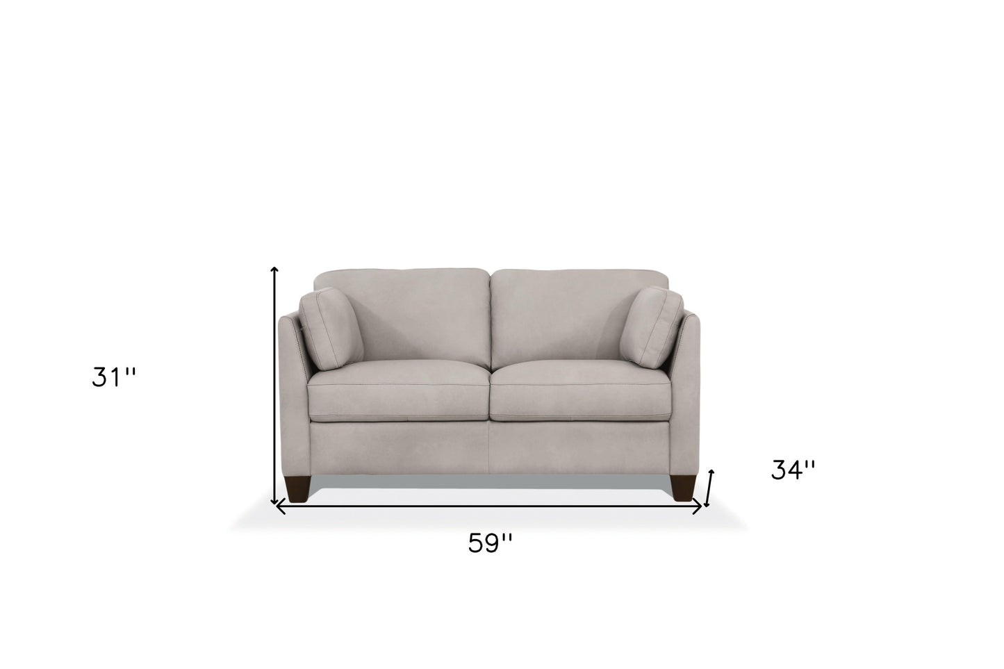 The Alderwick – Off-White & Brown Genuine Leather Loveseat
