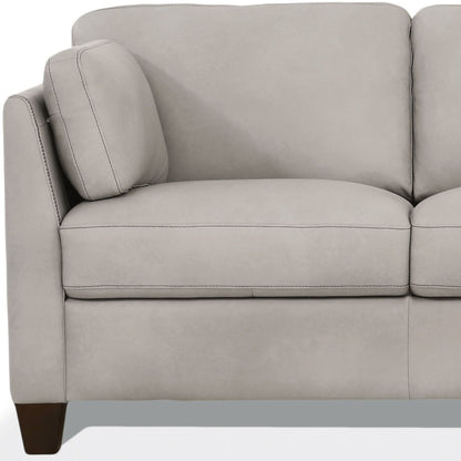 The Alderwick – Off-White & Brown Genuine Leather Loveseat