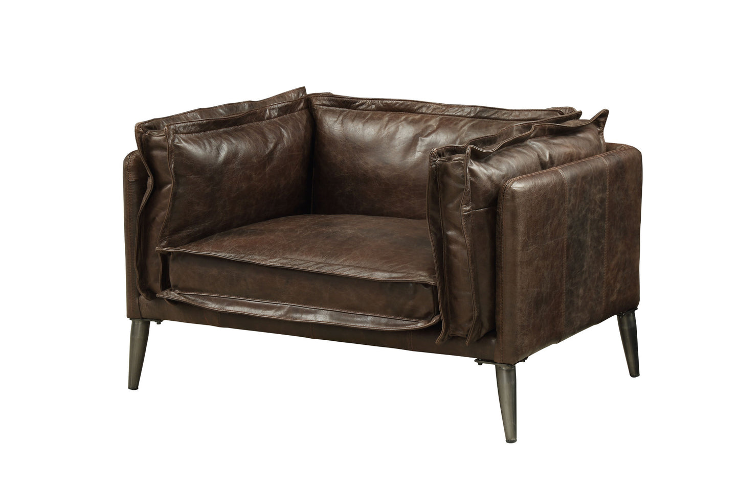 The Mason – Brown & Black Top Grain Leather Chair and a Half