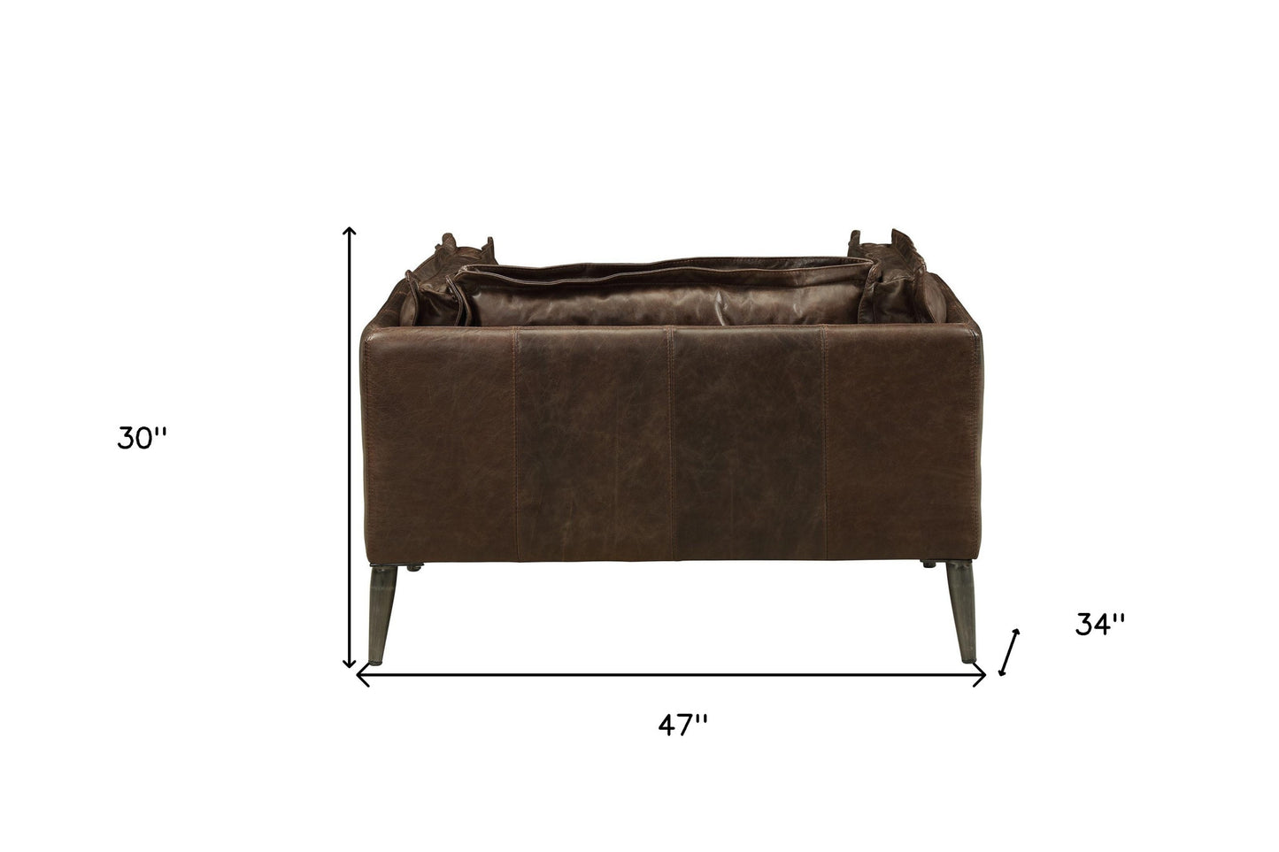 The Mason – Brown & Black Top Grain Leather Chair and a Half