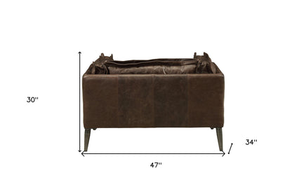 The Mason – Brown & Black Top Grain Leather Chair and a Half