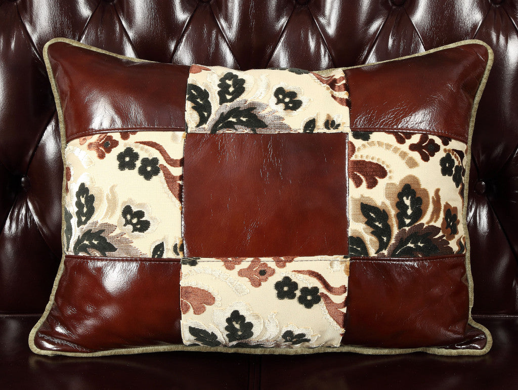 The Langston – Espresso Faux Leather Tufted Wingback Chair & Toss Pillow
