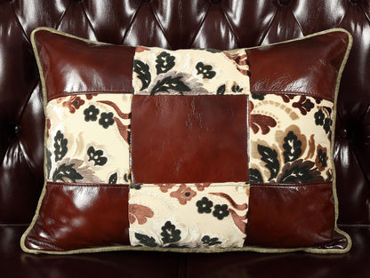 The Langston – Espresso Faux Leather Tufted Wingback Chair & Toss Pillow
