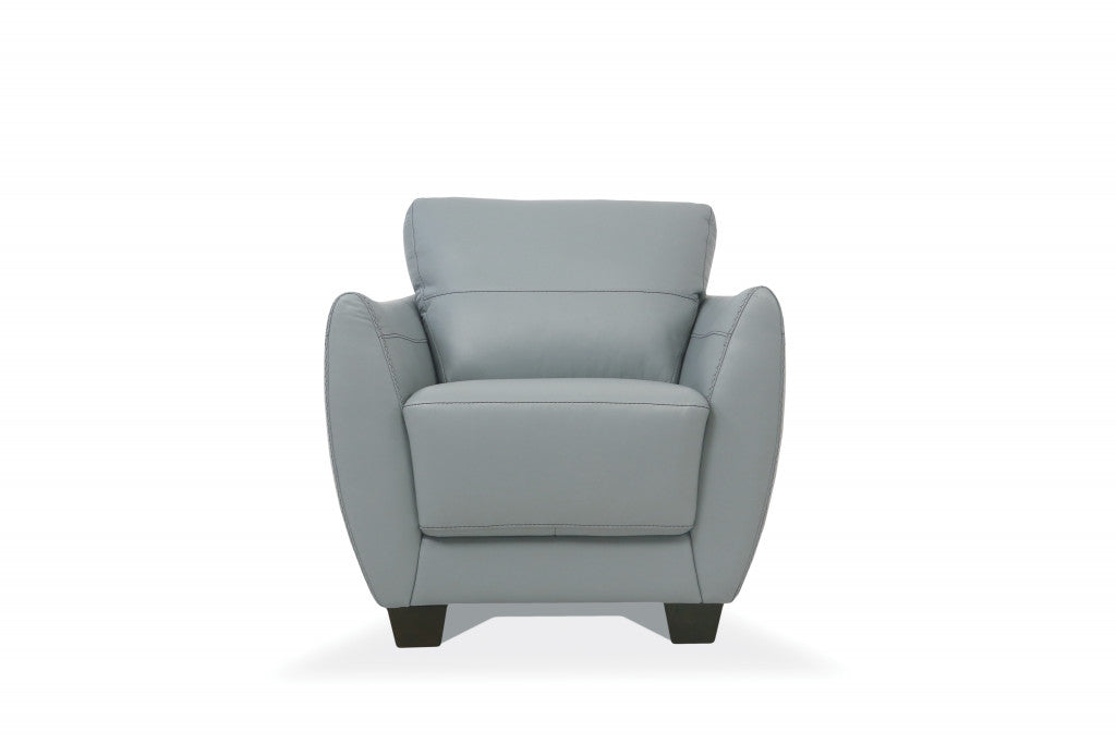The Westwood – Gray & Black Genuine Leather Arm Chair