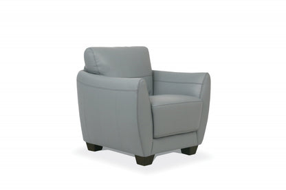 The Westwood – Gray & Black Genuine Leather Arm Chair