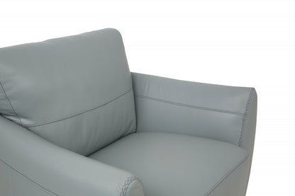 The Westwood – Gray & Black Genuine Leather Arm Chair