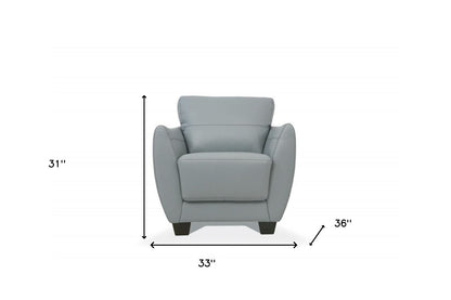 The Westwood – Gray & Black Genuine Leather Arm Chair