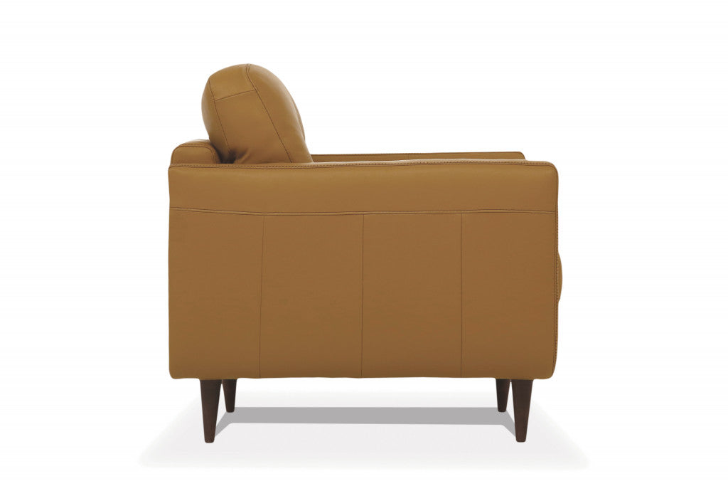 The Westlake – Camel & Black Genuine Leather Tufted Arm Chair
