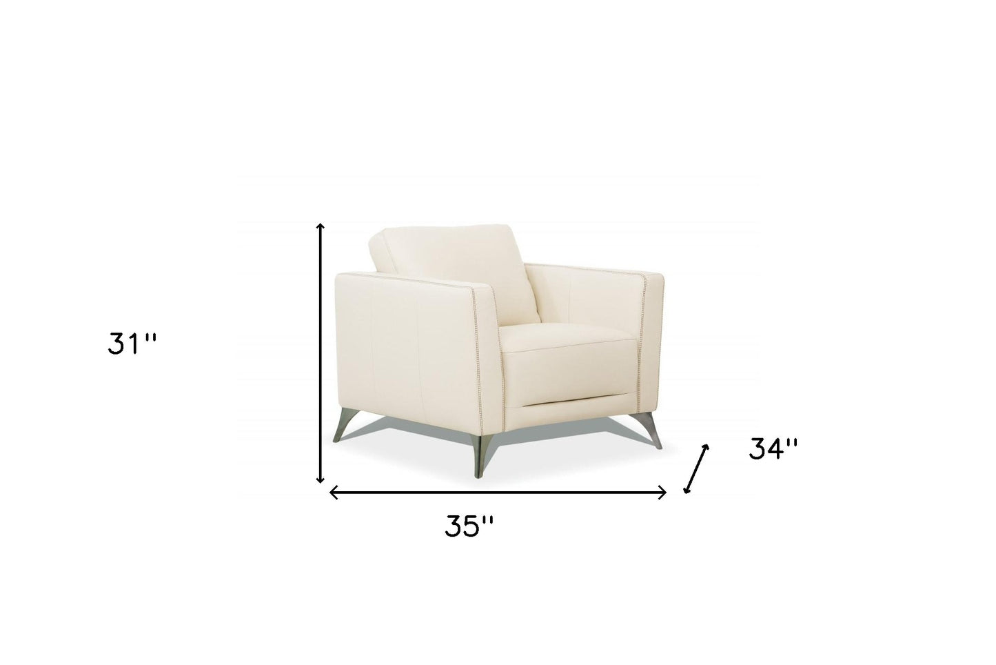 The Kingswell – Cream & Black Genuine Leather Arm Chair