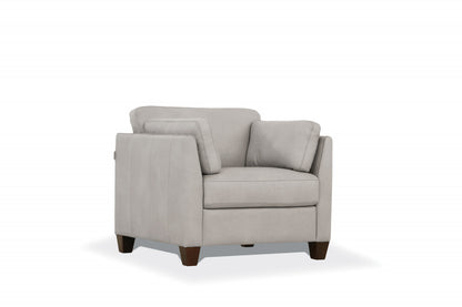 The Ashford – White & Black Genuine Leather Arm Chair