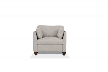 The Ashford – White & Black Genuine Leather Arm Chair