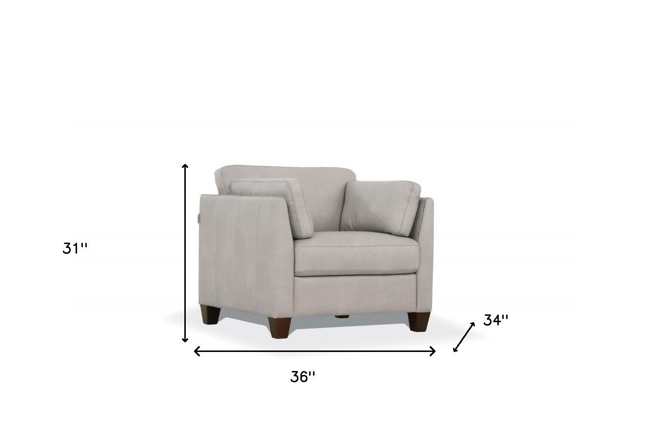 The Ashford – White & Black Genuine Leather Arm Chair