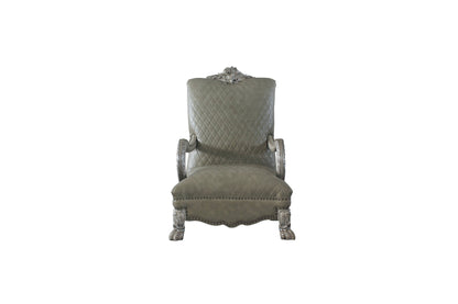 The Caelric – Bone Faux Leather Arm Chair
