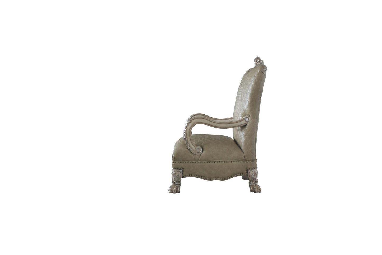 The Caelric – Bone Faux Leather Arm Chair