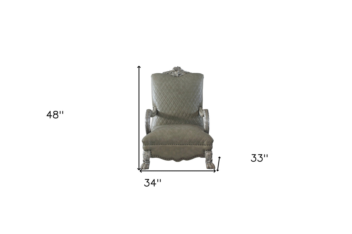 The Caelric – Bone Faux Leather Arm Chair