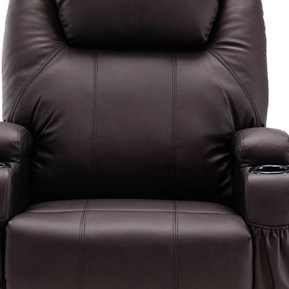 The Dovarro – Brown Faux Leather Power Heated Massage Lift Assist Recliner
