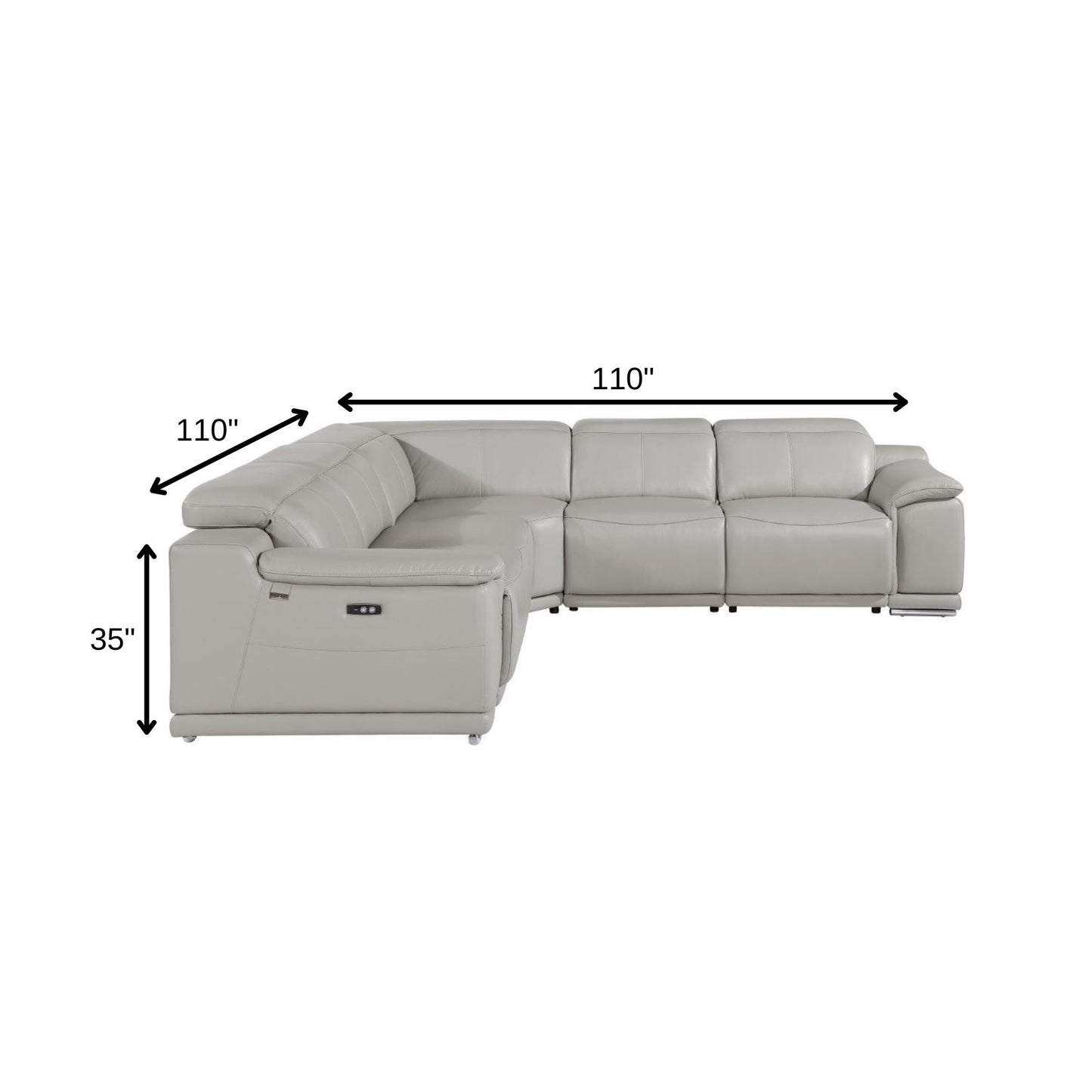 Atlas Power Reclining Sectional – Light Gray