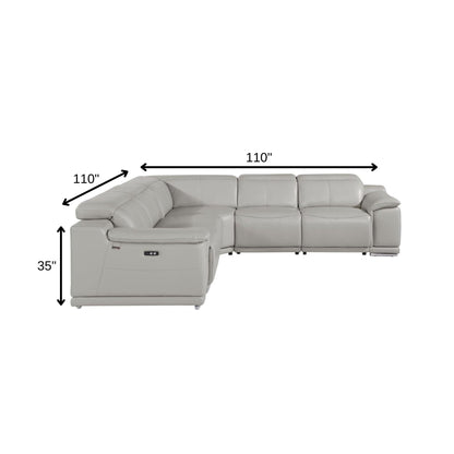 Atlas Power Reclining Sectional – Light Gray