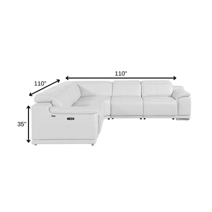 Atlas Power Reclining Sectional – White