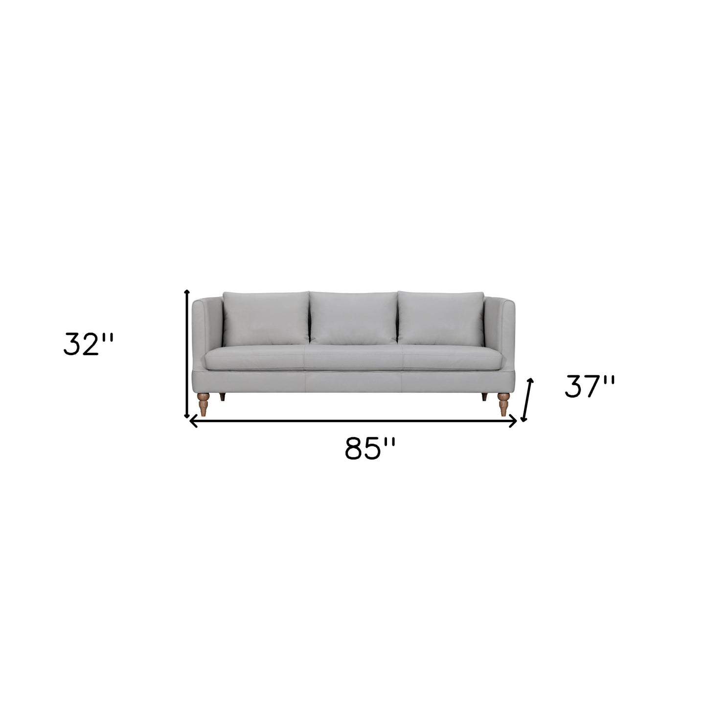 The Ravello – Gray Leather Sofa