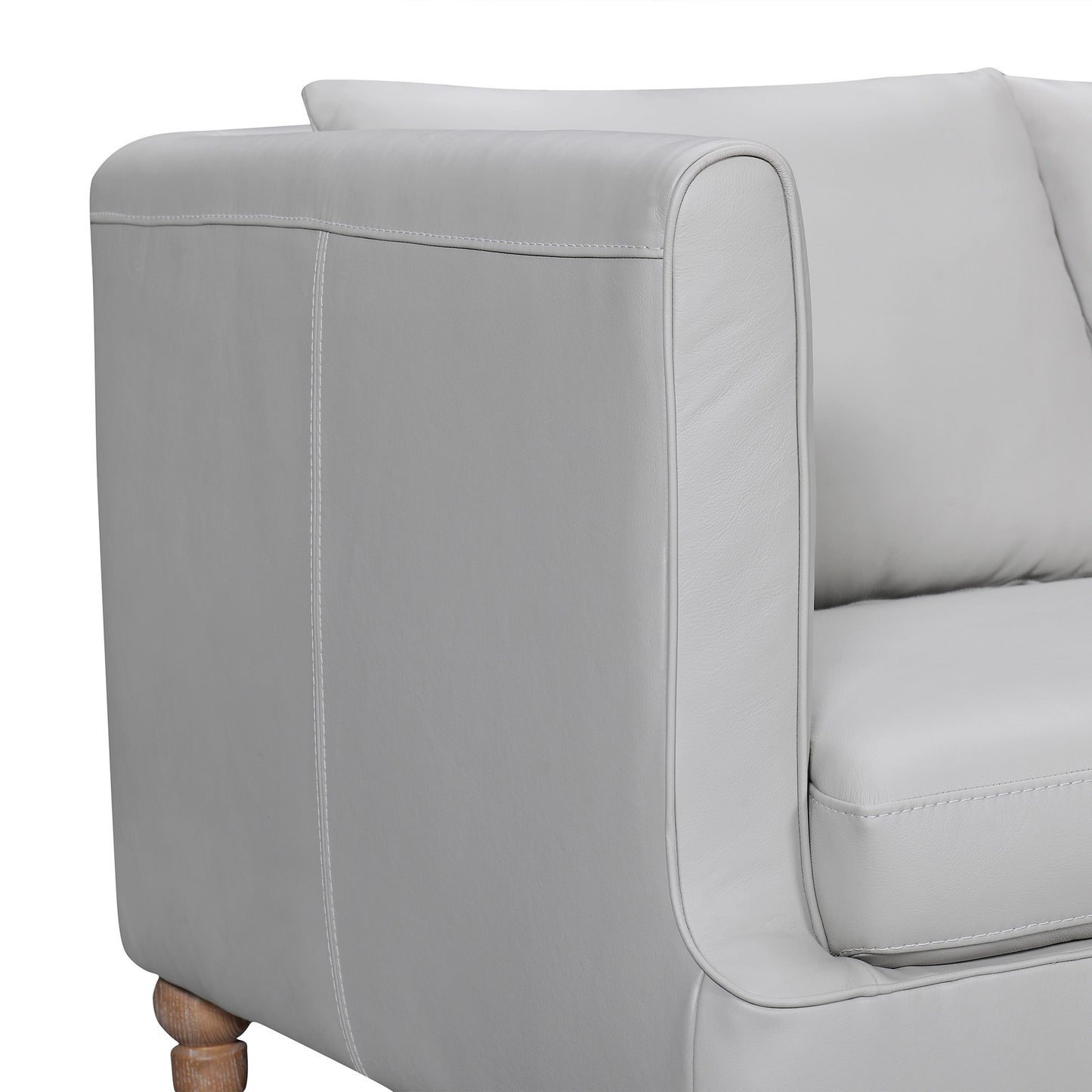The Ravello – Gray Leather Sofa