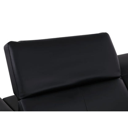 The Bellanova – Black Genuine Leather Dual Power Reclining Console Loveseat