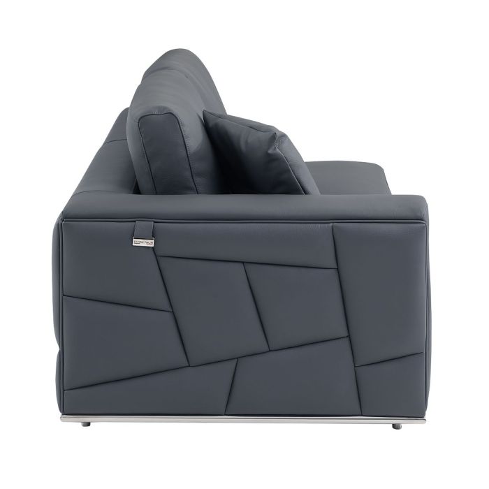 The Valerio – Dark Gray Italian Leather Right-Arm Facing Sectional