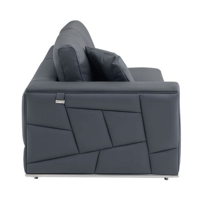 The Valerio – Dark Gray Italian Leather Right-Arm Facing Sectional