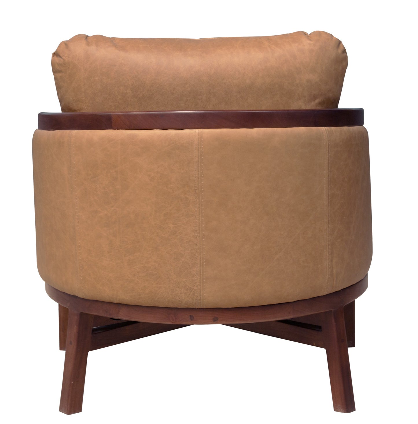 The Marcellen – Brown Genuine Leather Arm Chair